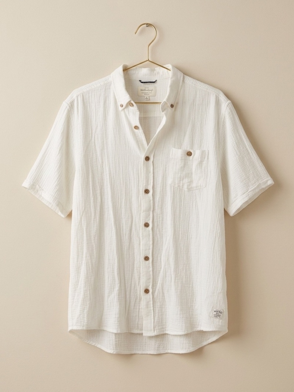 Weatherproof Men's Cream Casual Button Down Shirt